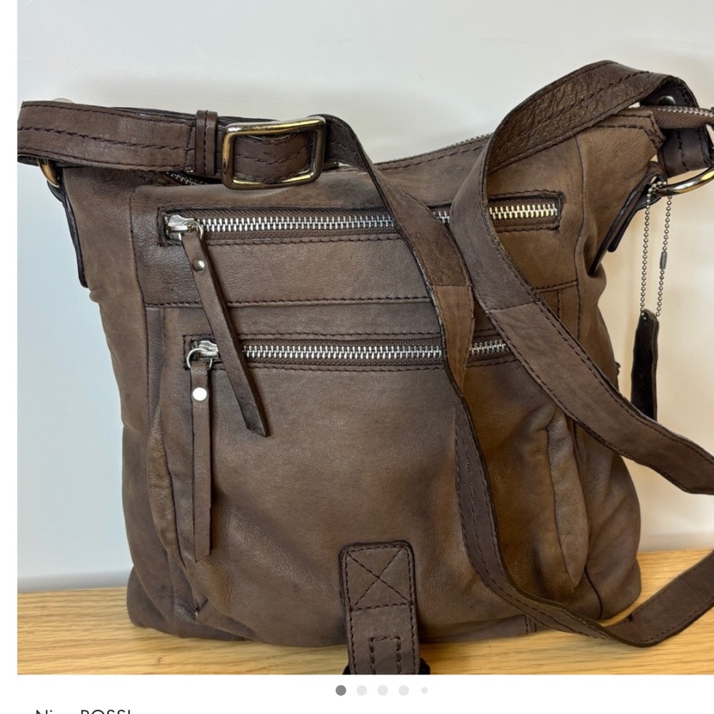 ✔️Nino Bossi Distressed Leather Crossbody Shoulder Bag